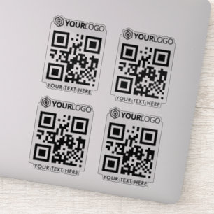 Custom Company Logo and QR Code Cut Vinyl Sticker