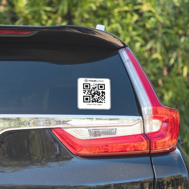 Custom Company Logo and QR Code Cut Vinyl Sticker (Car Side)
