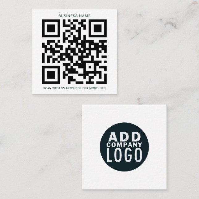 Custom Company Logo and QR Code Square Business Card (Front/Back)