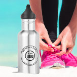Custom Company Logo And Slogan With Promotional 532 Ml Water Bottle<br><div class="desc">Personalise a water bottle with this simple and minimalist template,  and promote your Company or Business to Increase leads and generate more sales. Add your details,  All text style,  colours,  sizes can be modified to fit your needs. If you need help or matching items,  please contact me</div>