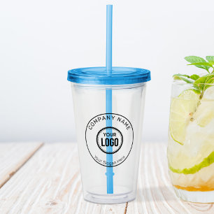 Custom Company Logo And Slogan With Promotional Acrylic Tumbler