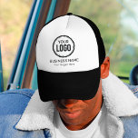 Custom Company Logo And Slogan With Promotional Trucker Hat<br><div class="desc">Personalise a Hat with this simple and minimalist template,  and promote your Company or Business to Increase leads and generate more sales. Add your details,  All text style,  colours,  sizes can be modified to fit your needs. If you need help or matching items,  please contact me</div>