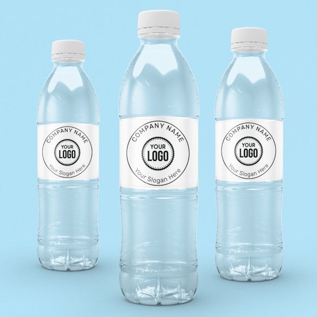 Custom Company Logo And Slogan With Promotional Water Bottle Label (Creator Uploaded)