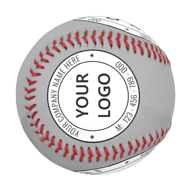 Custom Company Logo and Text Branded Baseball (Front Left)