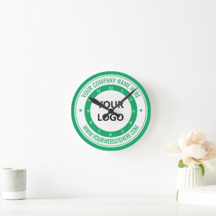 Custom Company Logo and Text Branded Clock Example