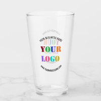 Custom Company Logo and Text Branded Glass Example
