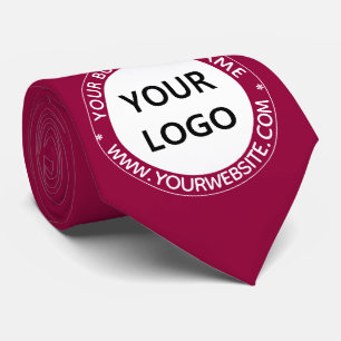 Custom Company Logo and Text Branded Tie Example