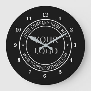 Custom Company Logo and Text Branded Wall Clock