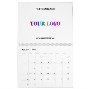 Custom Company Logo and Text Business Calendar