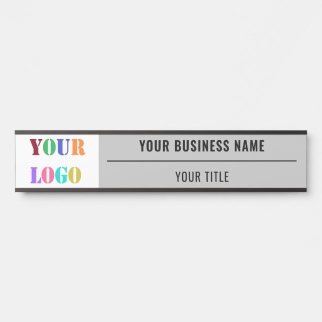 Custom Company Logo and Text Business Door Sign (Front)