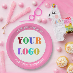 Custom Company Logo and Text Business Paper Plates