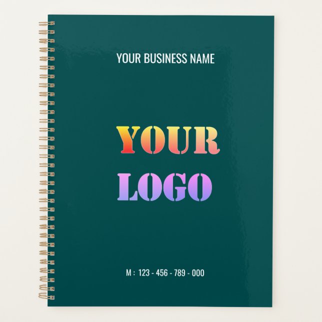 Custom Company Logo and Text Business Planner (Front)