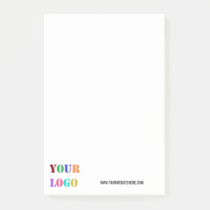Custom Company Logo and Text Business Post-it Notes