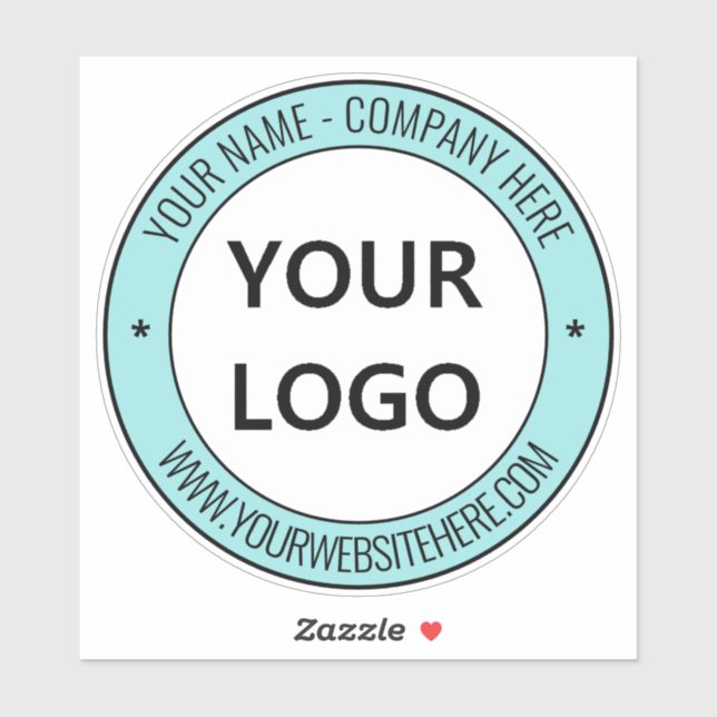 Custom Company Logo and Text Business Stickers (Sheet)