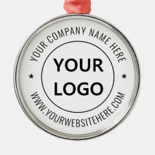 Custom Company Logo and Text Christmas Ornament