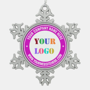 Custom Company Logo and Text Christmas Ornament