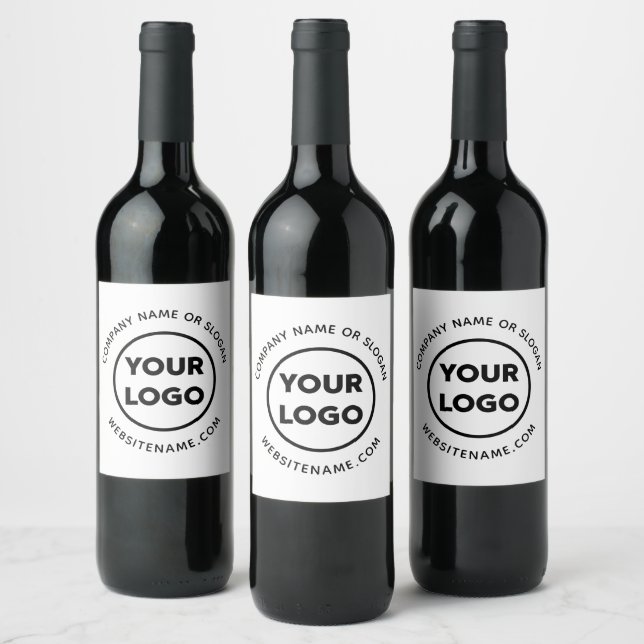 Custom Company Logo and Text Corporate Event Wine Label (Bottles)