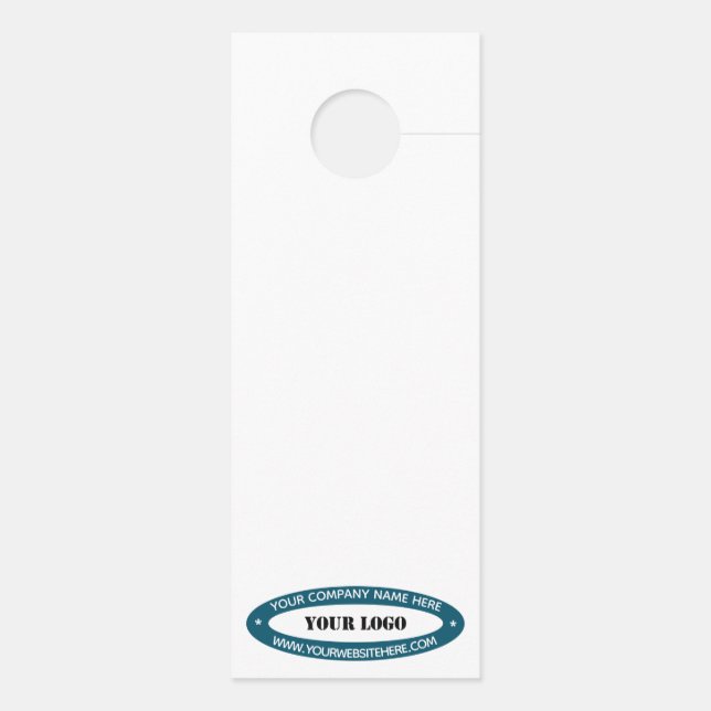Custom Company Logo and Text Door Hanger (Back)