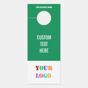 Custom Company Logo and Text Door Hanger Template