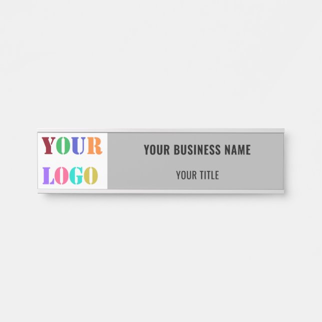 Custom Company Logo and Text Door Sign Template (Front)