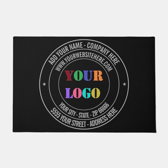 Custom Company Logo and Text Doormat Choose Colour (Front)