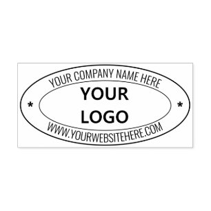 Custom Company Logo and Text Oval Stamp Example