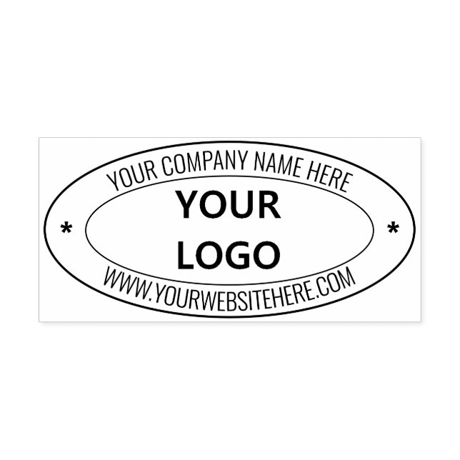 Custom Company Logo and Text Oval Stamp Example (Design)