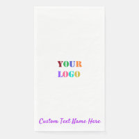 Custom Company Logo and Text Paper Guest Towels