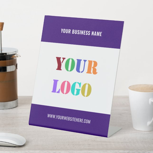 Custom Company Logo and Text Pedestal Sign Example (In SItu)