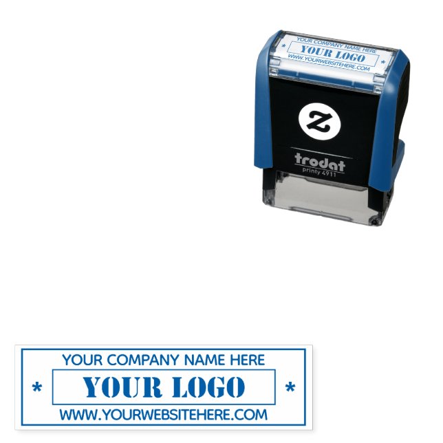 Custom Company Logo and Text Personalised Stamp (In Situ)
