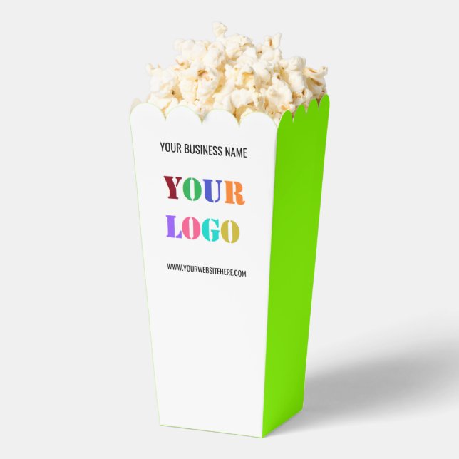 Custom Company Logo and Text Popcorn Box Template (Popped)