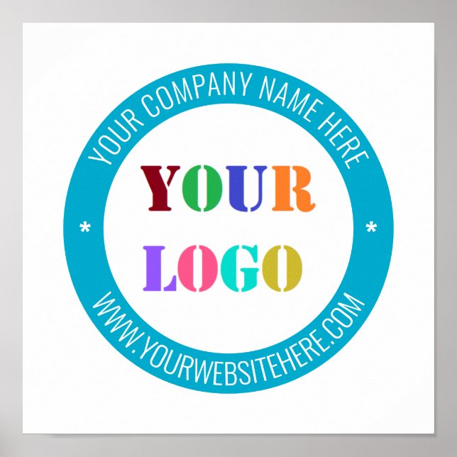 Custom Company Logo and Text Poster - Your Colours (Front)