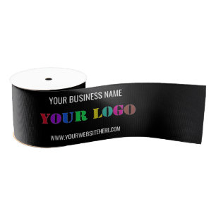 Custom Company Logo and Text Ribbon - Choose Colou Grosgrain Ribbon
