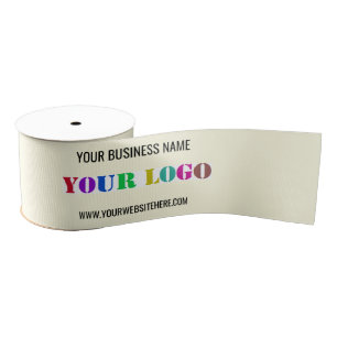 Custom Company Logo and Text Ribbon Your Colours Grosgrain Ribbon