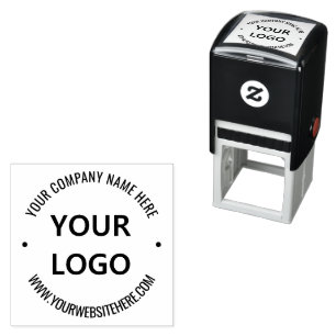 Custom Company Logo and Text Round Stamp Template