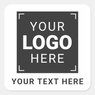 Custom Company Logo and Text Square Sticker