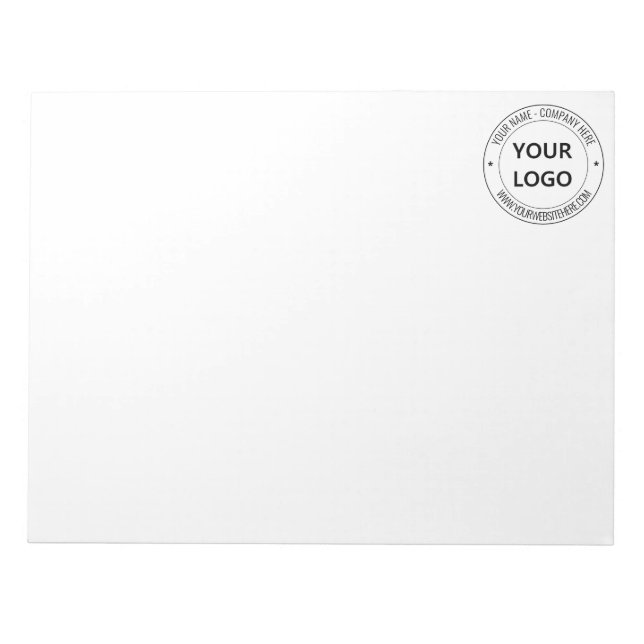 Custom Company Logo and Text Stamp Notepad (Front)