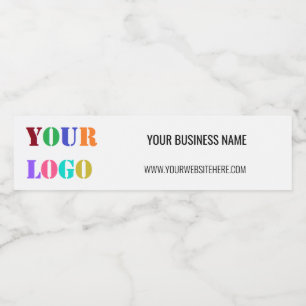 Custom Company Logo and Text Water Bottle Label