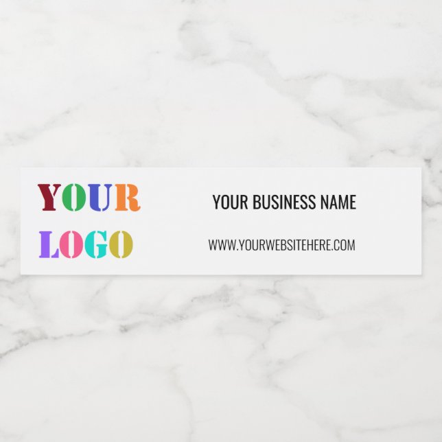 Custom Company Logo and Text Water Bottle Label (Single Label)