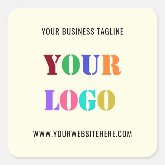 Custom Company Logo and Text Your Business Sticker (Front)