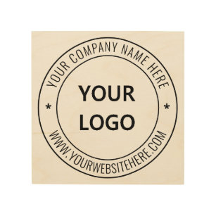 Custom Company Logo and Text Your Business Wood Wall Art