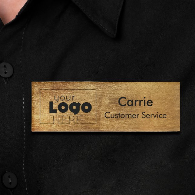 Custom Company Logo Antique Brass Staff Name Tag (Creator Uploaded)