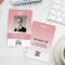 Custom Company Logo Bar Code Employee Photo Pink