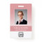 Custom Company Logo Bar Code Employee Photo Pink