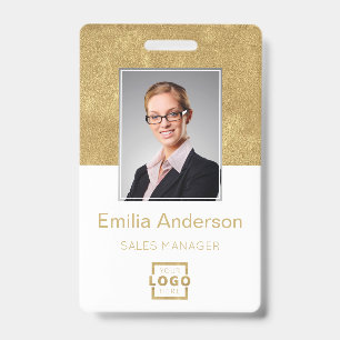Custom Company Logo Basic Bar Code Employee Photo ID Badge