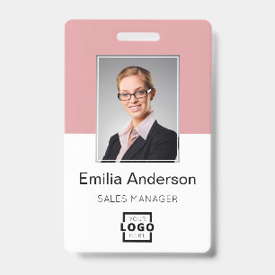 Custom Company Logo Basic Bar Code Employee Photo ID Badge