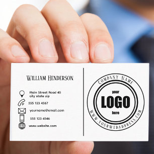 Custom Company Logo Black and White Business Card