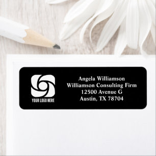 Custom Company Logo Black Business Return Address