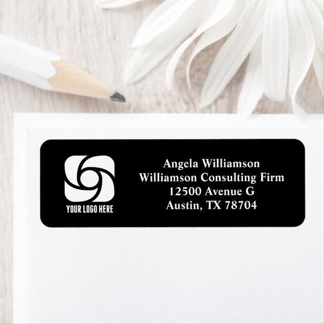 Custom Company Logo Black Business Return Address (Insitu)