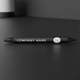 Custom Company Logo Black Pen   Modern Minimalist 